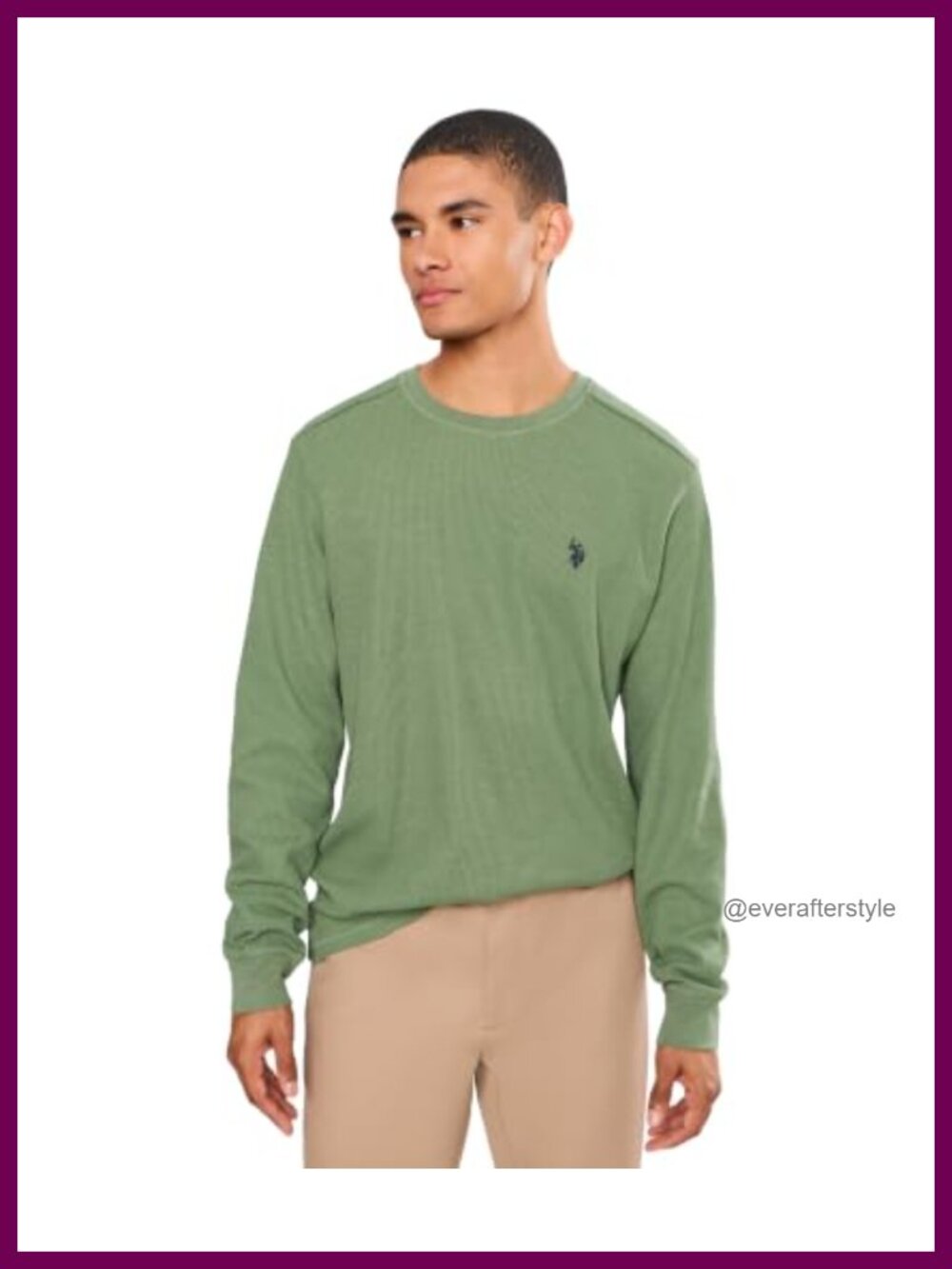 Mens Long Sleeve Crew Neck Thermal Shirt Cotton Poly Base Layer
